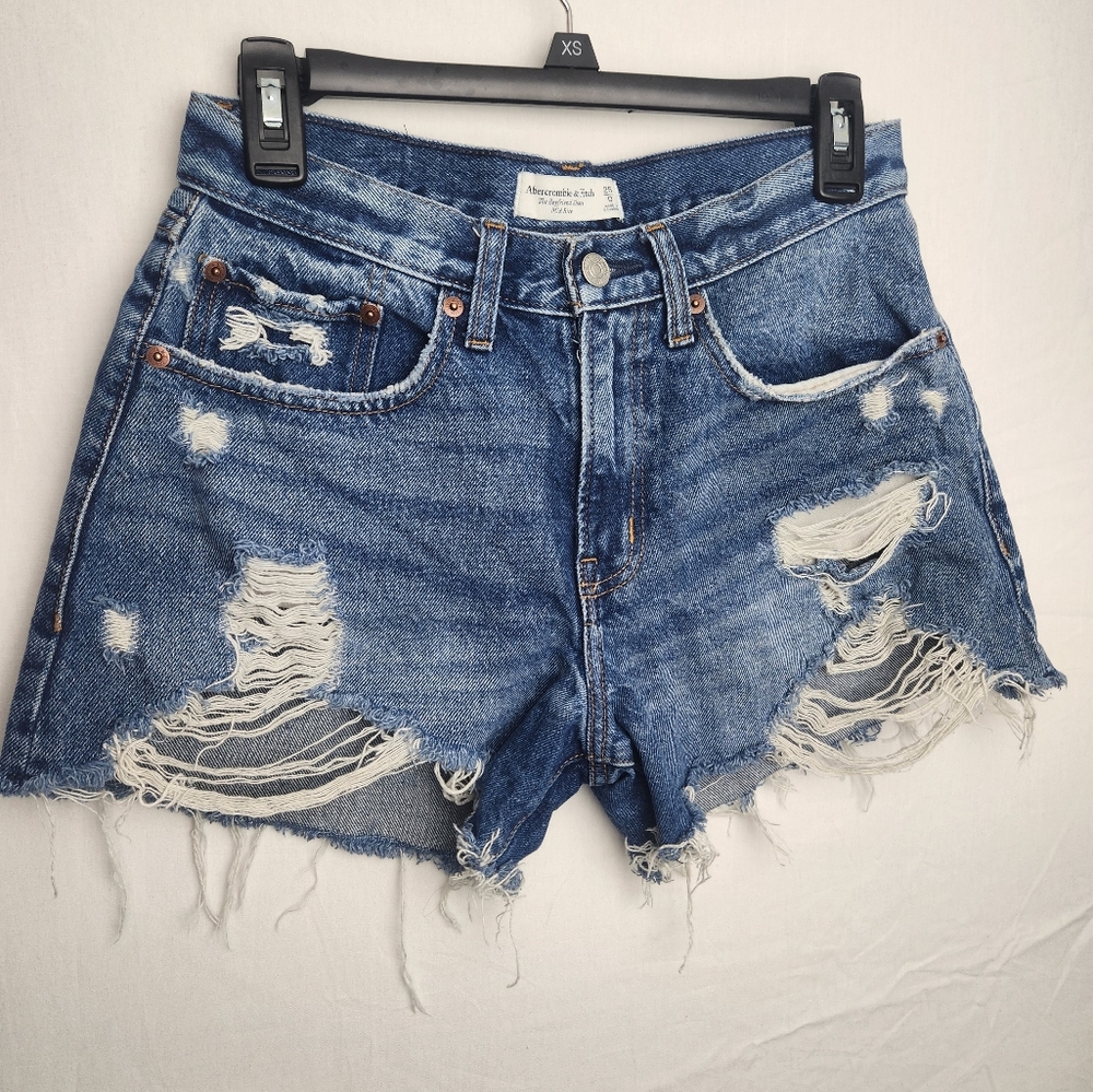 Abercrombie,Mid Rise,Boyfriend Short, Curve Love, Size 25/0 Cutoff Summer Shorts
